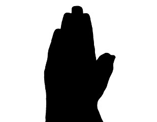 Image showing Silhouette Vector Praying Hands Side on White