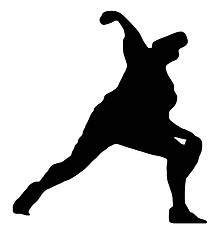 Image showing Sport Silhouette - Baseball Pitcher