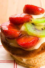 Image showing French cake with fresh fruits