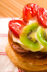 Image showing French cake with fresh fruits