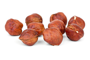 Image showing Few roasted hazelnuts 