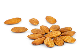 Image showing Few almonds in the shape of flower