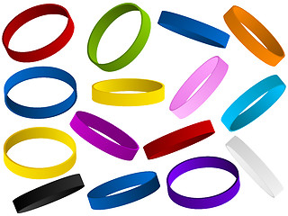 Image showing Set of colorful wristband