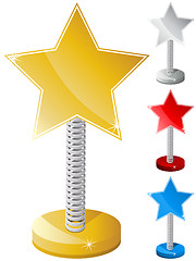 Image showing Set of Colorful Star Shaped Text Box on Metal Spring