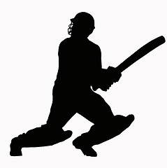 Image showing Sport Silhouette - Cricket Batsman