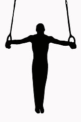 Image showing Sport Silhouette - Gymnast on Rings