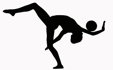 Image showing Sport Silhouette - Gymnast Floor Routine