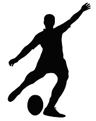 Image showing Sport Silhouette - Rugby Football Kicker
