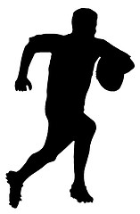 Image showing Sport Silhouette - Rugby Football Runner