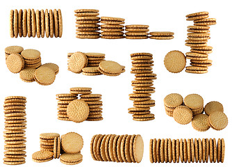 Image showing round biscuits arranged in different shape