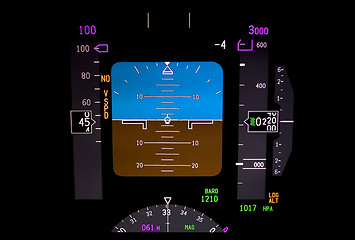 Image showing Technology: airplane instrument panel.