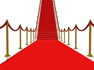 Image showing Red Carpet Stairs - Stairway to fame