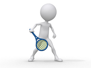 Image showing 3d abstract human playing tennis