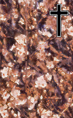 Image showing Peach Blossom Christian Small Cross