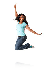 Image showing Jumping from happiness