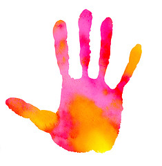 Image showing watercolor handprint