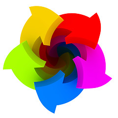 Image showing Five color arrows