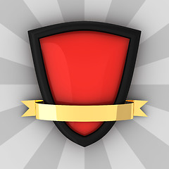 Image showing Red blank shield