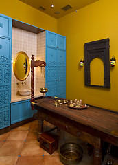 Image showing cabinet for  indian ayurvedic  massage