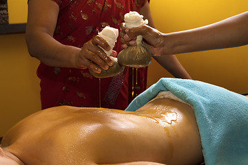 Image showing traditional indian ayurvedic oil  massage