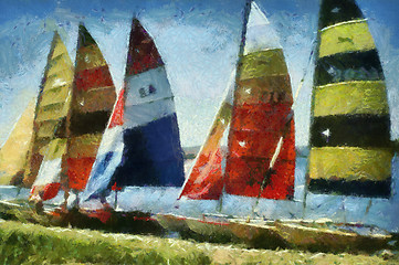 Image showing Catamarans