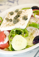 Image showing Greek salad with feta cheese