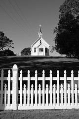 Image showing Monochrome rural church