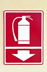 Image showing Fire extinguisher sign.