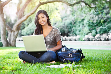 Image showing Asian student on campus