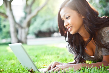 Image showing Asian student on campus