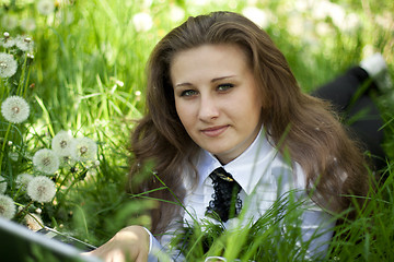 Image showing girl with laptop