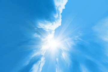 Image showing sky background with sun beams
