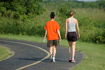 Image showing Two women walking