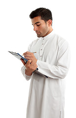 Image showing Professional arab man with clipboard folder