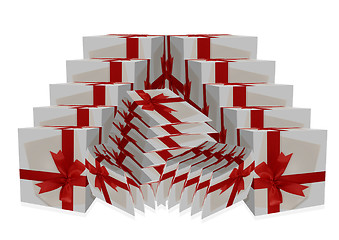 Image showing gift boxes over white background