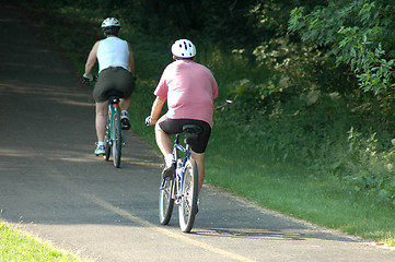 Image showing Couple cycling