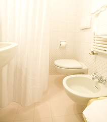 Image showing luxury bathroom towel warmer Venice Italy