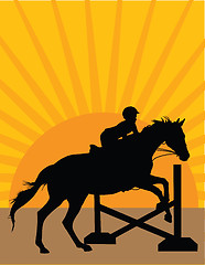 Image showing Horse Jumping Silhouette 2