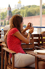 Image showing Teenage girl tourist