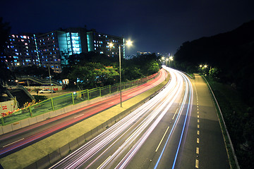 Image showing traffic in Hong Kong at night 