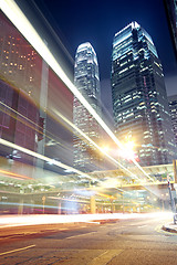 Image showing traffic in Hong Kong at night 