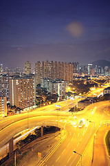 Image showing traffic in Hong Kong at night 