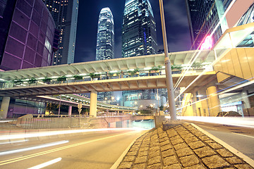 Image showing traffic in Hong Kong at night 