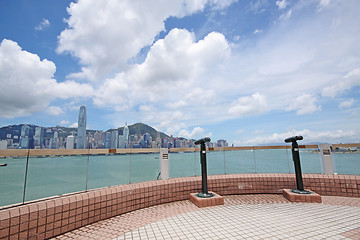 Image showing View point with telescope near  hongkong,china