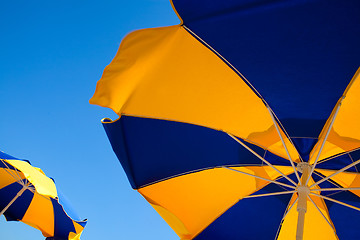 Image showing Beach umbrellas 