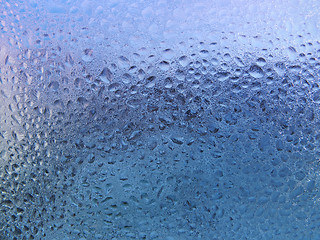 Image showing frosted water drops on glass