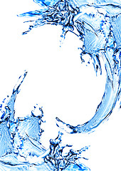 Image showing Blue water and water splash