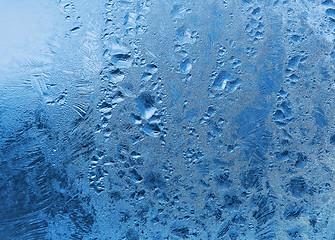 Image showing frozen water drops on window