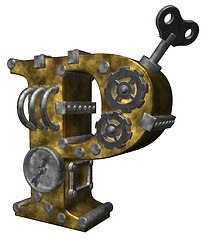 Image showing steampunk letter p