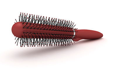 Image showing Red hairbrush